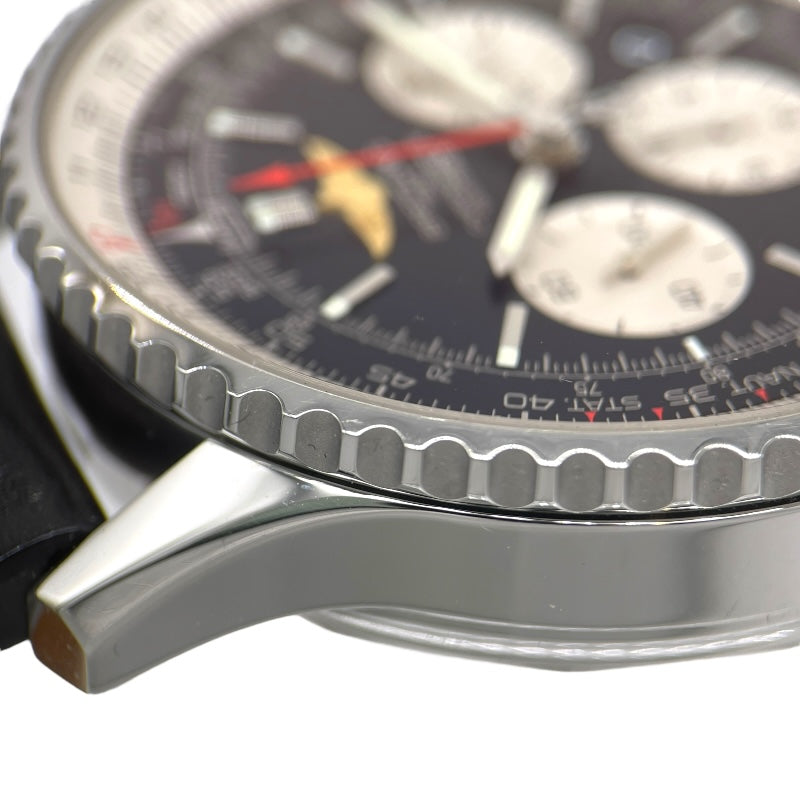 ブライトリング BREITLING ナビタイマー01 46 AB012721 ブラック×シルバー SS/レザーベルト メンズ 腕時計