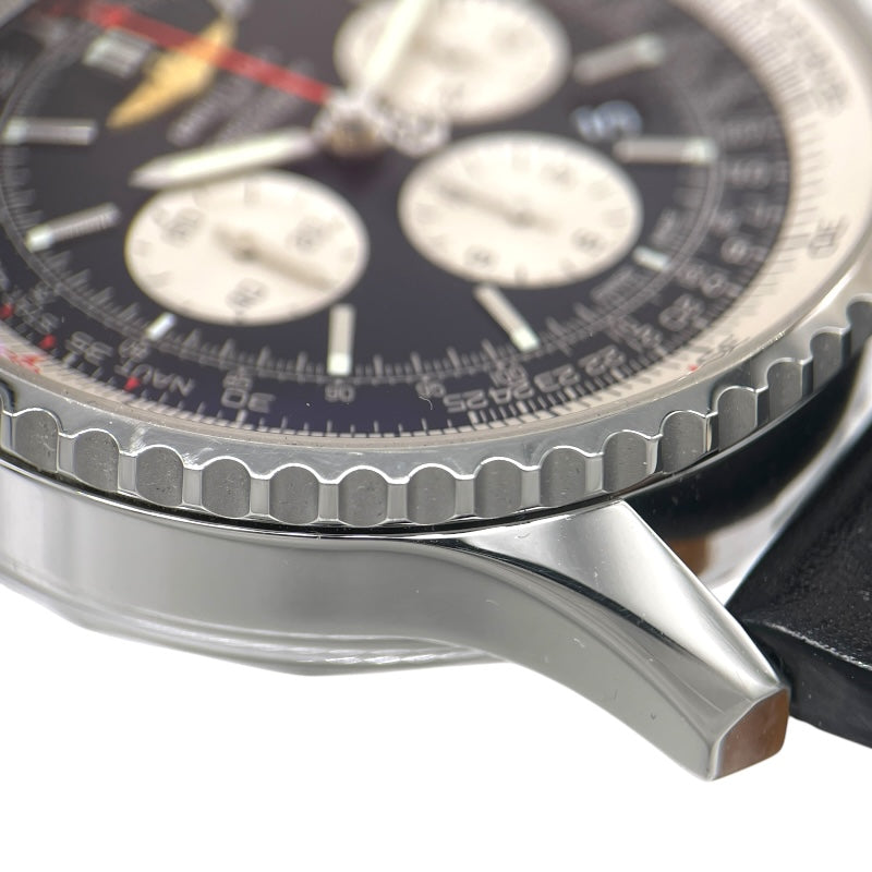 ブライトリング BREITLING ナビタイマー01 46 AB012721 ブラック×シルバー SS/レザーベルト メンズ 腕時計