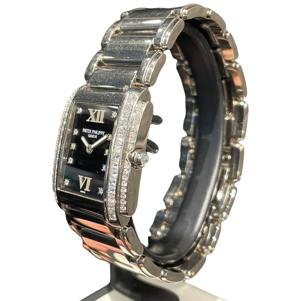パテック・フィリップ PATEK PHILIPPE トゥエンティフォー 4910/20G-001 ブラック K18WG/ダイヤモンド クオーツ レディース 腕時計