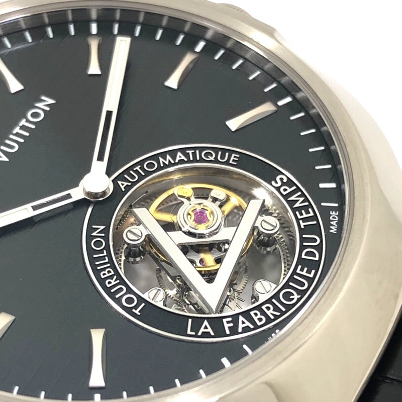 ルイ・ヴィトン LOUIS VUITTON タンブール トゥールビヨン Q7EB9Y 750WG メンズ 腕時計