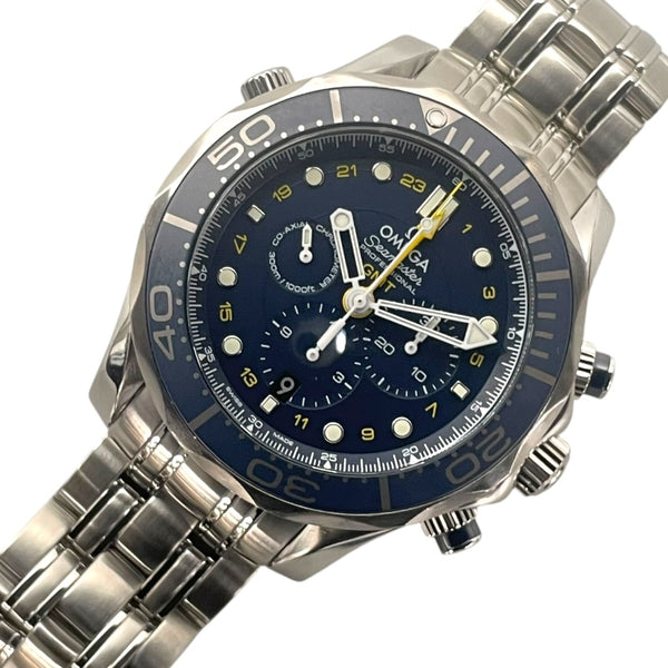オメガ OMEGA シーマスターダイバー300M コーアクシャルGMT クロノグラフ 210.30.42.20.01.001 ブルー SS 自動巻き メンズ 腕時計