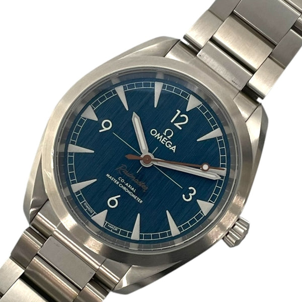 オメガ OMEGA シーマスターレイルマスター コーアクシャルマスター クロノグラフ 220.10.40.20.03.001 ブルー SS 自動巻き メンズ 腕時計