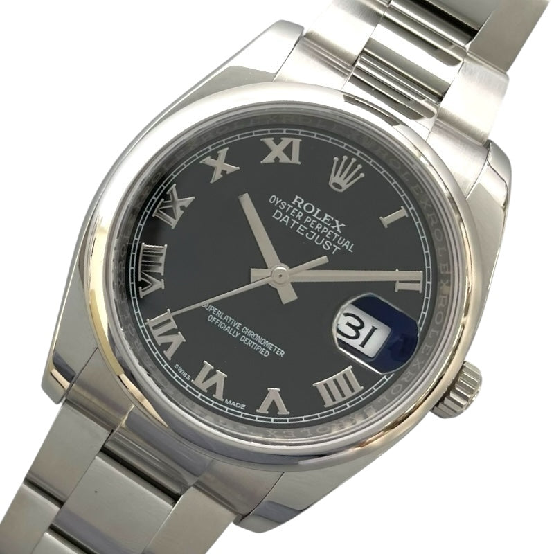 ロレックス ROLEX デイトジャスト36 116200 ブラック SS 自動巻き メンズ 腕時計