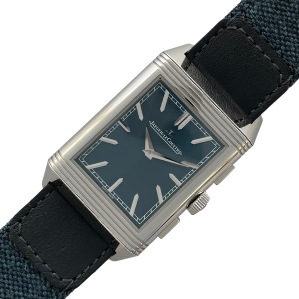 ジャガー・ルクルト JAEGER-LE COULTRE レベルソ・トリビュート クロノグラフ 216.8.S0 (Q389848J) ブルー SS 手巻き メンズ 腕時計