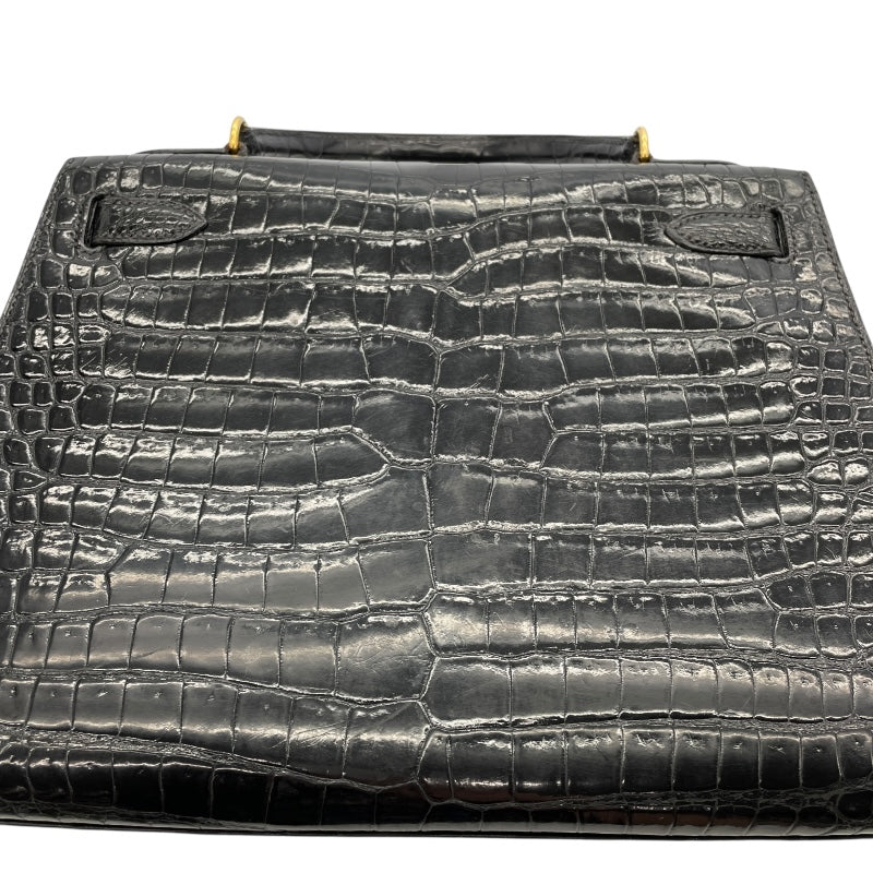 エルメス HERMES ケリー28　外縫い 〇V刻 ブラック　ゴールド金具 ポロサス レディース ショルダーバッグ