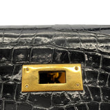 エルメス HERMES ケリー28　外縫い 〇V刻 ブラック　ゴールド金具 ポロサス レディース ショルダーバッグ