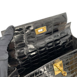 エルメス HERMES ケリー28　外縫い 〇V刻 ブラック　ゴールド金具 ポロサス レディース ショルダーバッグ