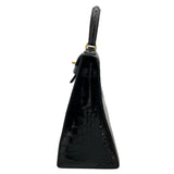 エルメス HERMES ケリー28　外縫い 〇V刻 ブラック　ゴールド金具 ポロサス レディース ショルダーバッグ