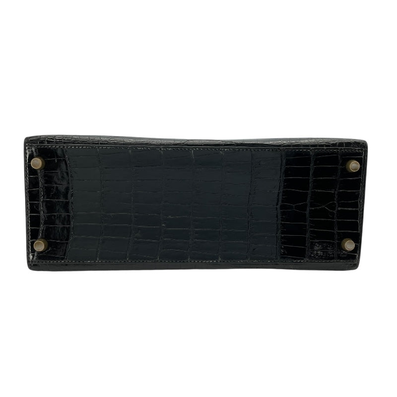 エルメス HERMES ケリー28　外縫い 〇V刻 ブラック　ゴールド金具 ポロサス レディース ショルダーバッグ