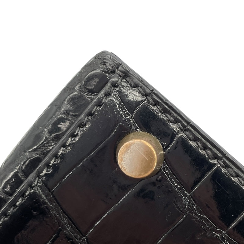 エルメス HERMES ケリー28　外縫い 〇V刻 ブラック　ゴールド金具 ポロサス レディース ショルダーバッグ