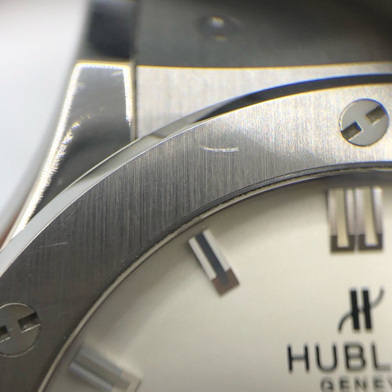 ウブロ HUBLOT クラシックフュージョン　チタニウム　オパリン 542.NX.2610.LR オパーリンシルバー チタン メンズ 腕時計