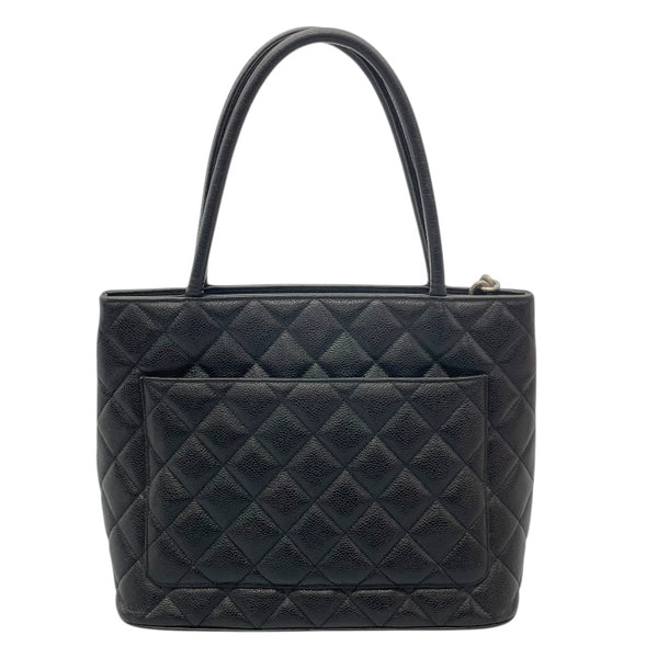 シャネル CHANEL 復刻トート A01804  ブラック　シルバー金具 キャビアスキン レディース ハンドバッグ