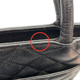 シャネル CHANEL 復刻トート A01804  ブラック　シルバー金具 キャビアスキン レディース ハンドバッグ