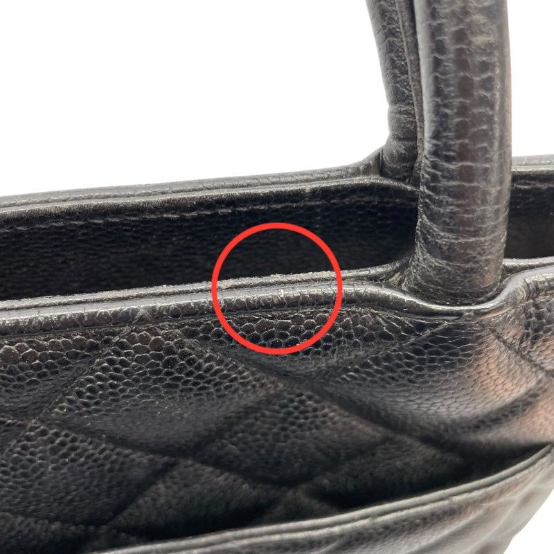 シャネル CHANEL 復刻トート A01804  ブラック　シルバー金具 キャビアスキン レディース ハンドバッグ