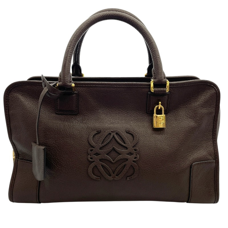 ロエベ LOEWE アマソナ36 ブラウン レザー レディース ハンドバッグ