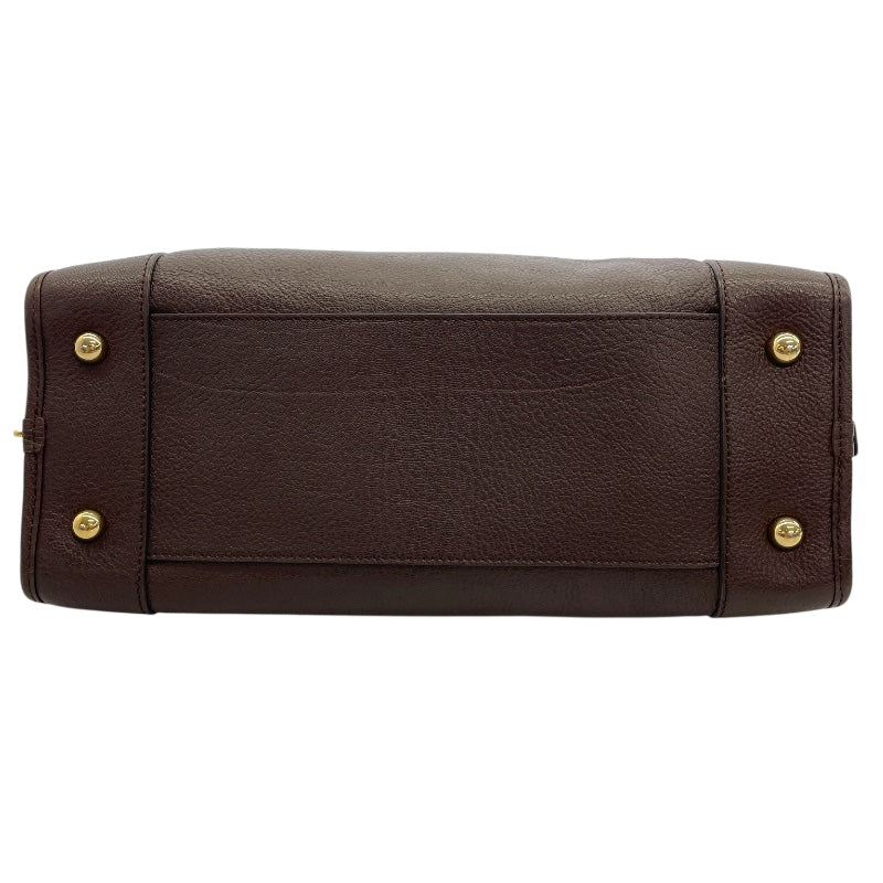 ロエベ LOEWE アマソナ36 ブラウン レザー レディース ハンドバッグ