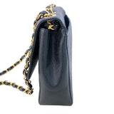 シャネル CHANEL ラージフラップチェーンショルダー GD金具 キャビア レディース ショルダーバッグ