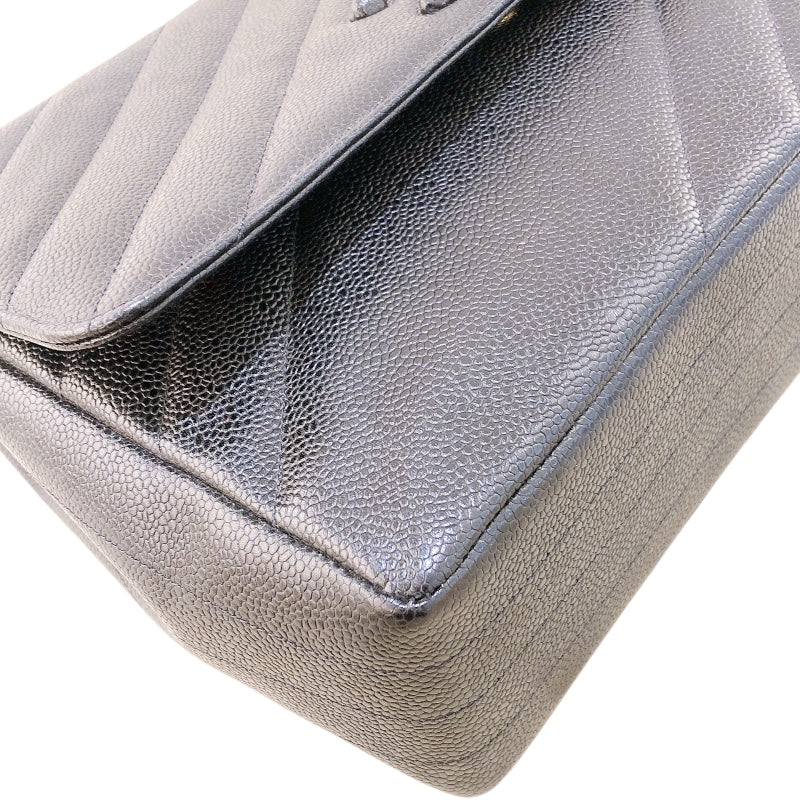 シャネル CHANEL ラージフラップチェーンショルダー GD金具 キャビア レディース ショルダーバッグ
