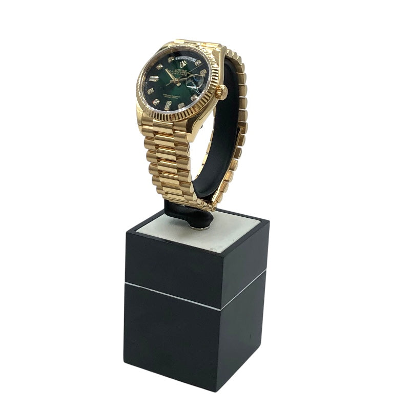 ロレックス ROLEX デイデイト36グリーンオングレ 128238A グリーン K18イエローゴールド G750YG ユニセックス 腕時計