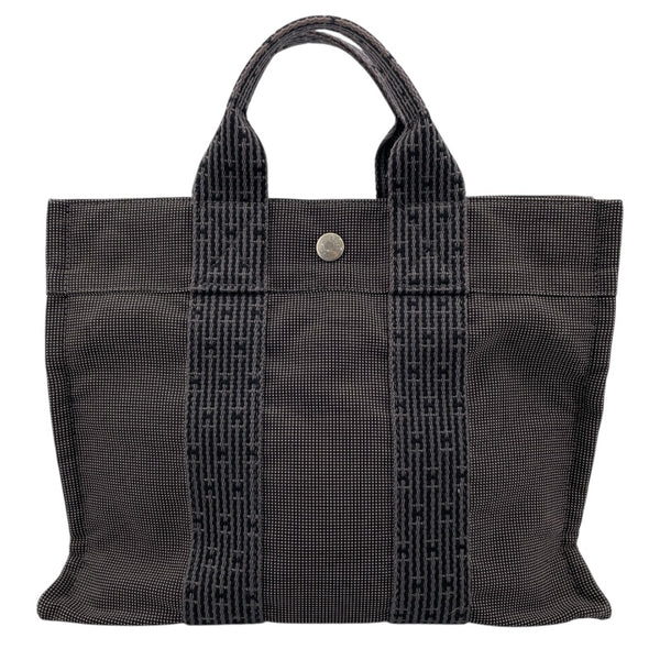 エルメス HERMES エールライントートPM グレー SV金具 ナイロン/キャンバス レディース ハンドバッグ