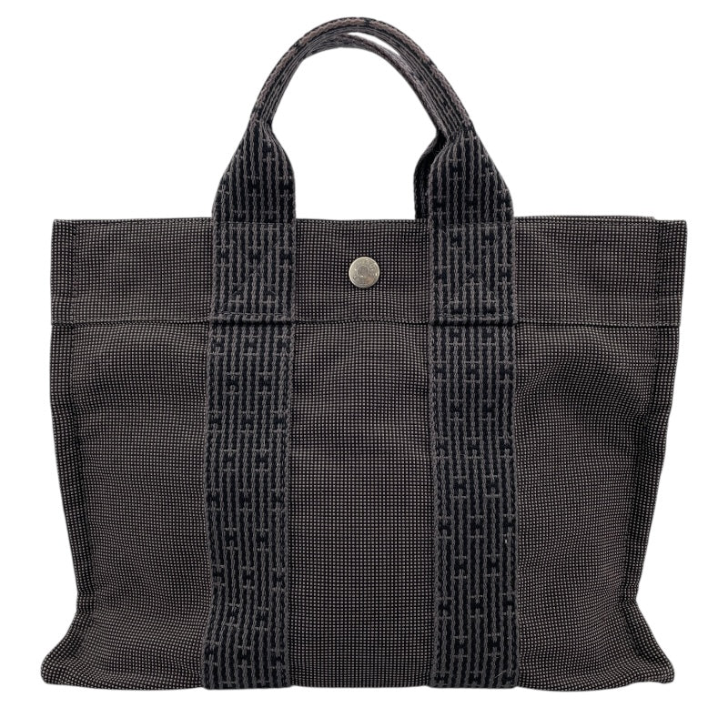 エルメス HERMES エールライントートPM グレー SV金具 ナイロン/キャンバス レディース ハンドバッグ