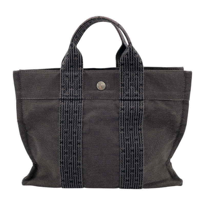 エルメス HERMES エールライントートPM グレー SV金具 ナイロン/キャンバス レディース ハンドバッグ