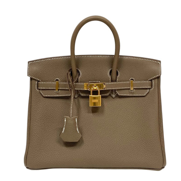エルメス HERMES バーキン25 Z刻 エトゥープ ゴールド金具 トゴ レディース ハンドバッグ