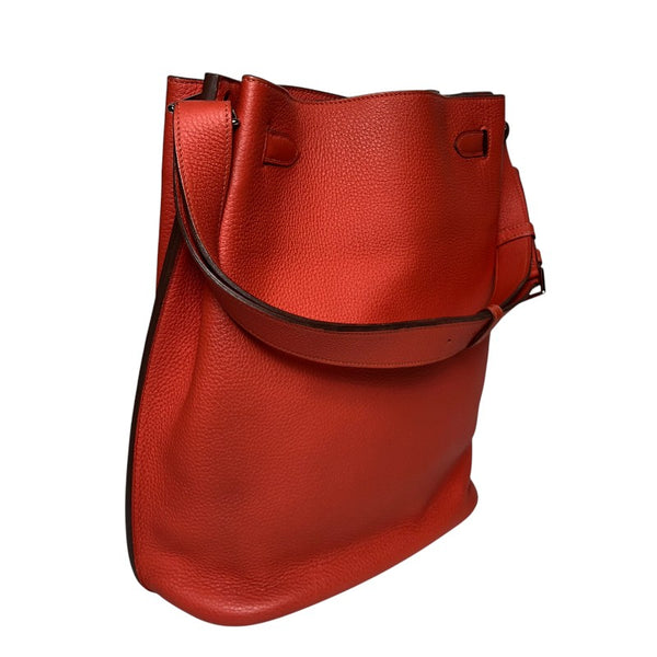 エルメス HERMES ソーケリー26 □Q刻 ルージュピヴォワンヌ シルバー金具 トゴ レディース ショルダーバッグ