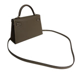 エルメス HERMES ミニケリー2 Z刻印 エトゥープ ゴールド金具 ヴォーエプソン レディース ショルダーバッグ