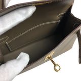 エルメス HERMES ミニケリー2 Z刻印 エトゥープ ゴールド金具 ヴォーエプソン レディース ショルダーバッグ