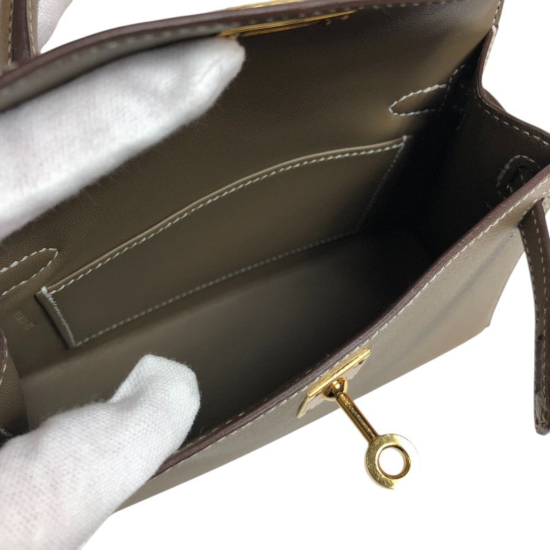 エルメス HERMES ミニケリー2 Z刻印 エトゥープ ゴールド金具