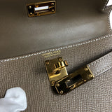 エルメス HERMES ミニケリー2 Z刻印 エトゥープ ゴールド金具 ヴォーエプソン レディース ショルダーバッグ