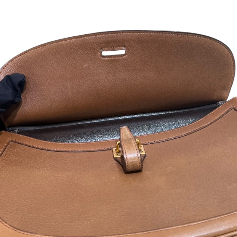 エルメス HERMES バルドゴルフ ○B刻印 ブラウン　ゴールド金具 カーフ レディース ショルダーバッグ