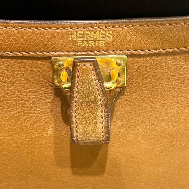 エルメス HERMES バルドゴルフ ○B刻印 ブラウン　ゴールド金具 カーフ レディース ショルダーバッグ