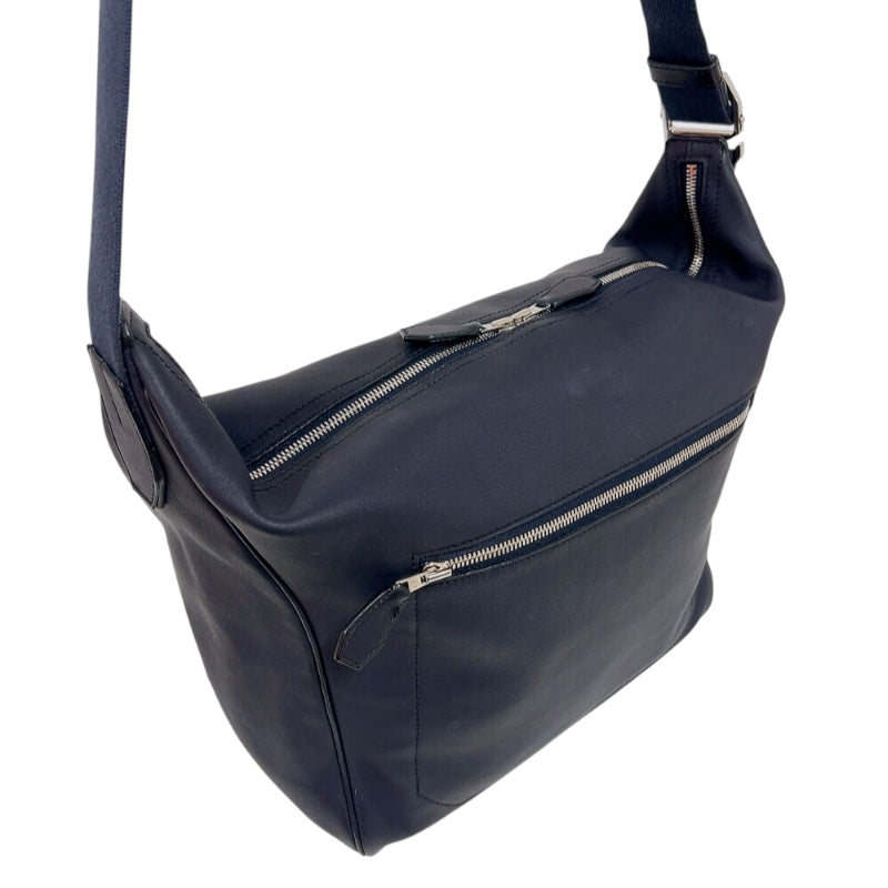 エルメス HERMES シティスライドMM X刻印 (2016年製) ブルーニュイ　シルバー金具 エバーカーフ ユニセックス ショルダーバッグ