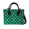ルイ・ヴィトン LOUIS VUITTON オンザゴーPM M46216 グリーン・ホワイト モノグラム・ジャガード LVマッチ レディース ハンドバッグ