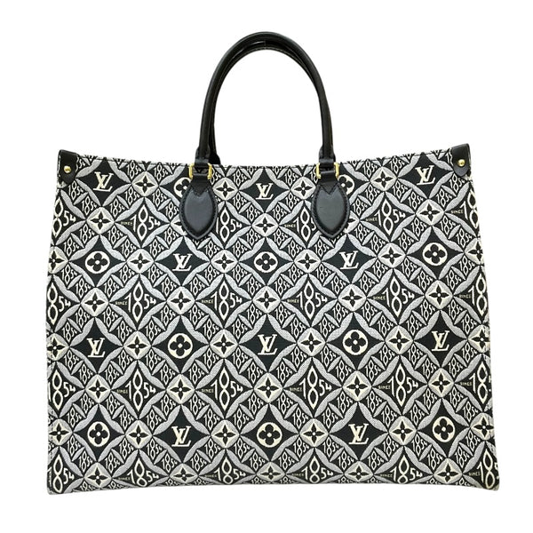 ルイ・ヴィトン LOUIS VUITTON オンザゴーGM SINCE1854 M57207 ブラック×ホワイト モノグラム・ジャガード/レザー レディース ハンドバッグ