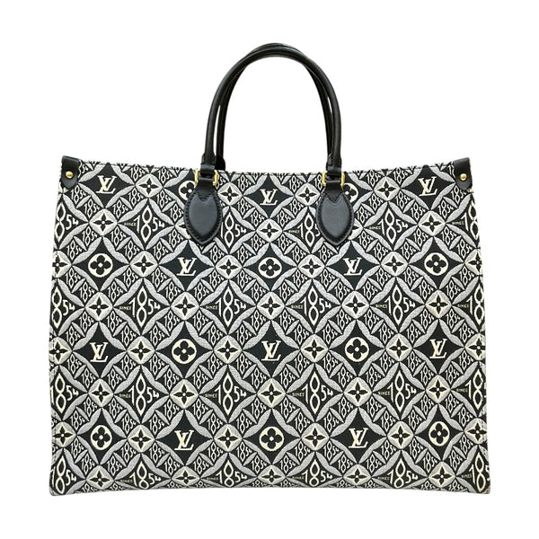 ルイ・ヴィトン LOUIS VUITTON オンザゴーGM SINCE1854 M57207 ブラック×ホワイト モノグラム・ジャガード/レザー レディース ハンドバッグ