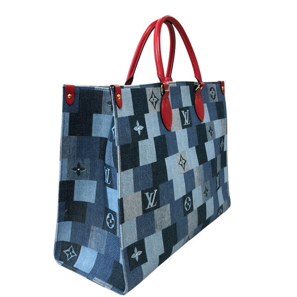 ルイ・ヴィトン LOUIS VUITTON オンザゴーGM 2Wayトートバッグ M44992 モノグラム・デニム・パッチワーク レディース ハンドバッグ
