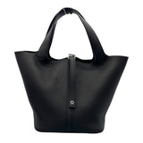 エルメス HERMES ピコタンロックMM W刻印 ブラック シルバー金具 トリヨン レディース ハンドバッグ