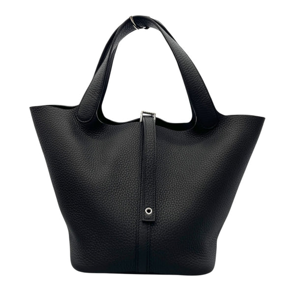 エルメス HERMES ピコタンロックMM W刻印 ブラック シルバー金具 トリヨン レディース ハンドバッグ