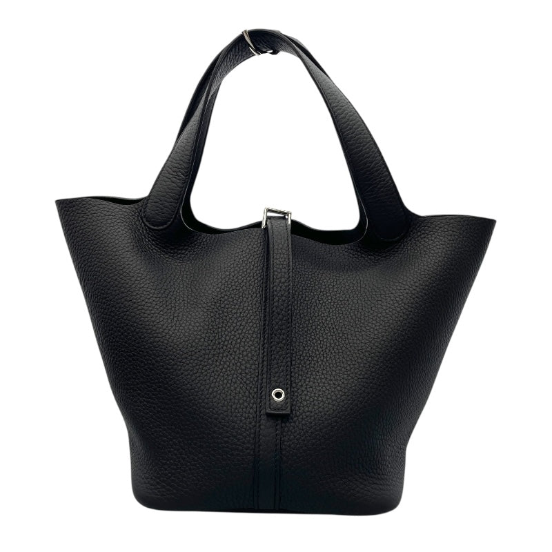 エルメス HERMES ピコタンロックMM W刻印 ブラック シルバー金具 トリヨン レディース ハンドバッグ