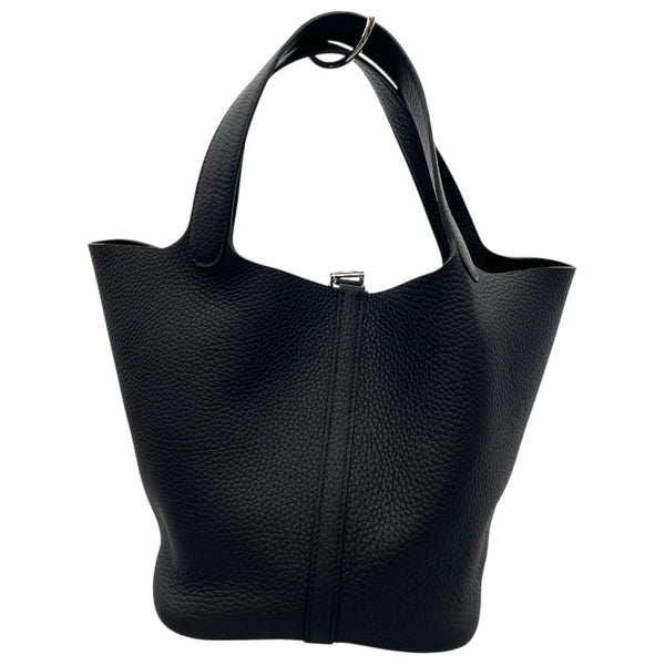 エルメス HERMES ピコタンロックMM W刻印 ブラック シルバー金具 トリヨン レディース ハンドバッグ