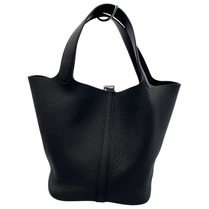 エルメス HERMES ピコタンロックMM W刻印 ブラック シルバー金具 トリヨン レディース ハンドバッグ