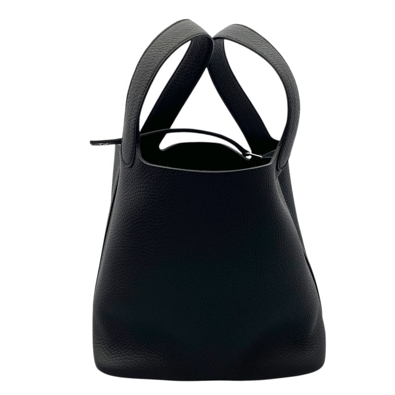 エルメス HERMES ピコタンロックMM W刻印 ブラック シルバー金具 トリヨン レディース ハンドバッグ