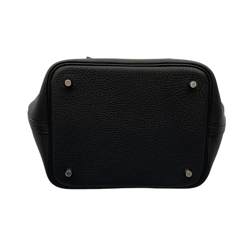 エルメス HERMES ピコタンロックMM W刻印 ブラック シルバー金具 トリヨン レディース ハンドバッグ