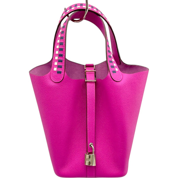 エルメス HERMES ピコタンロックMM C刻 マグノリア・ブルーサフィール・クレ エプソン レディース ハンドバッグ