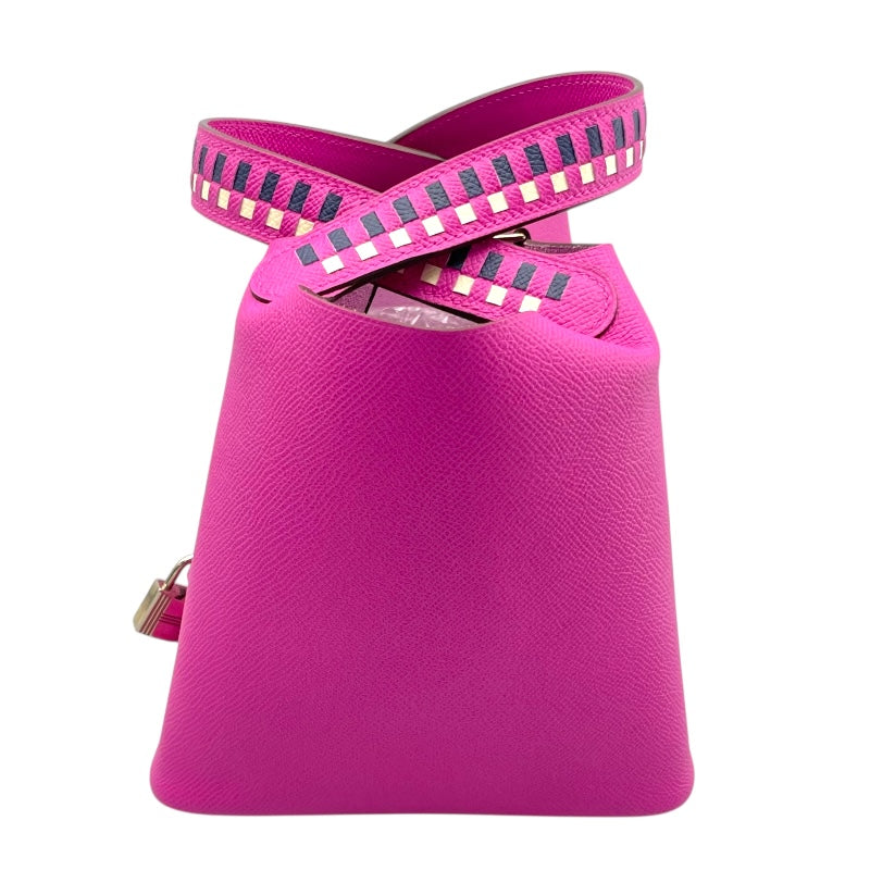 エルメス HERMES ピコタンロックMM C刻 マグノリア・ブルーサフィール・クレ エプソン レディース ハンドバッグ