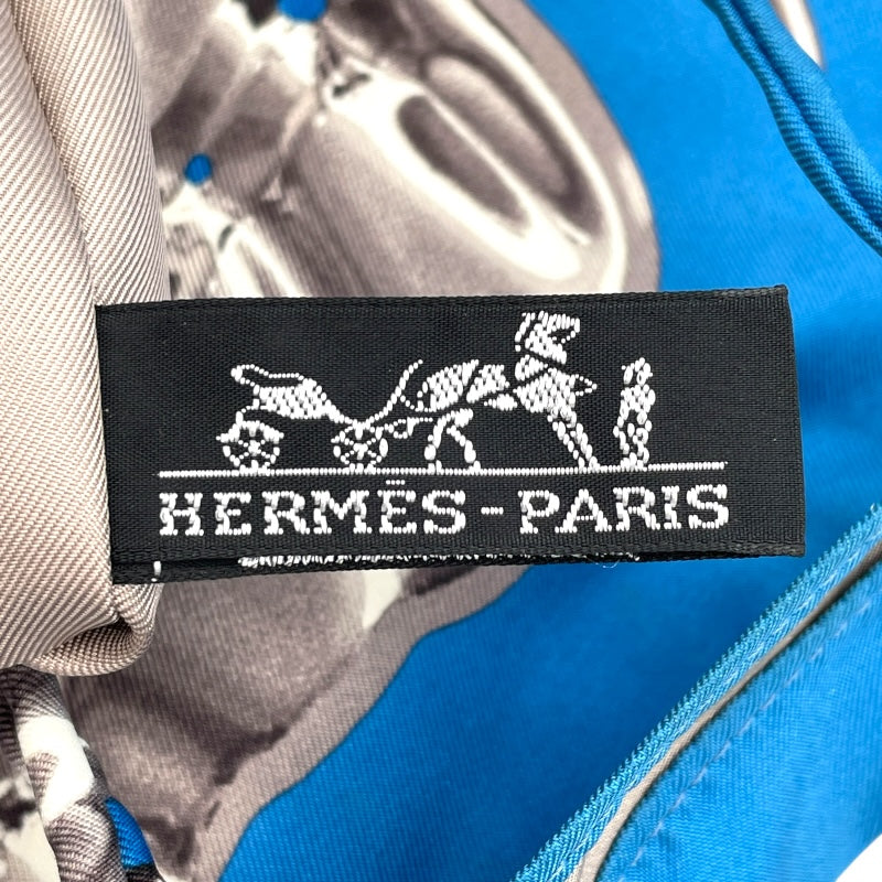 エルメス HERMES シルキーシティ ブルー シルク レディース ショルダーバッグ