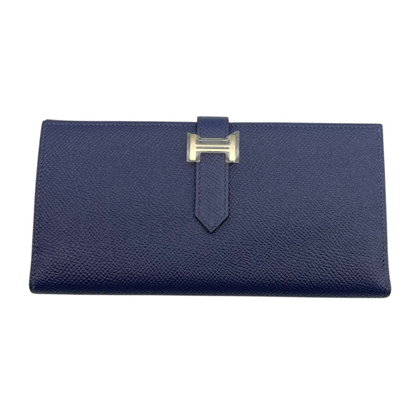 エルメス HERMES ベアンスフレ X刻 ブルーネイビー SV金具 エプソン メンズ 長財布